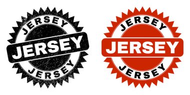 Grunge desenli JERSEY Black Rosette Mührü