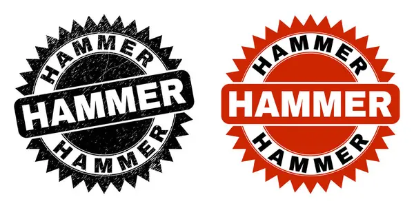 HAMMER带有腐蚀表面的黑色玫瑰邮票 — 图库矢量图片