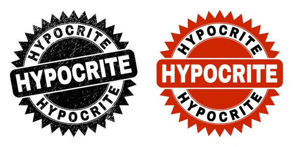 HYPOCRITE fekete rozettás pecsét vészhelyzeti felülettel — Stock Vector