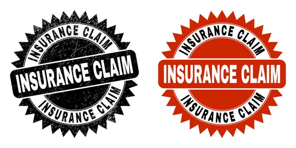 INSURANCE CLAIM Black Rosette Seal with Distress Surface — Stock Vector