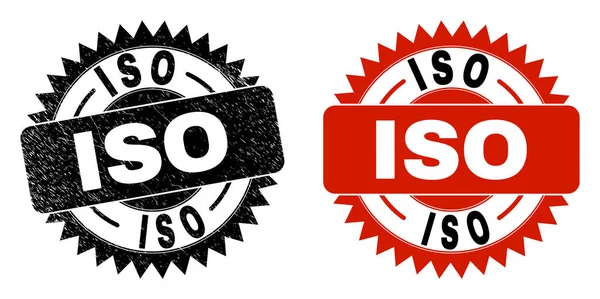 ISO黑色玫瑰印章，式样不干净 — 图库矢量图片