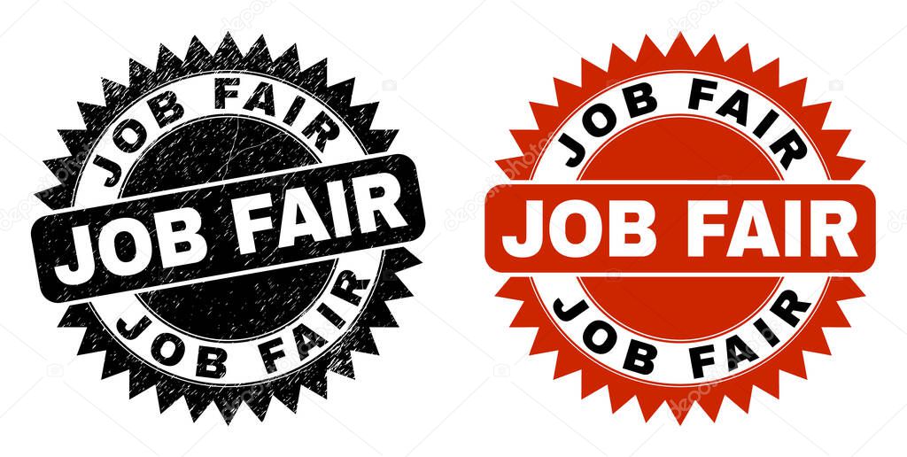 JOB FAIR Black Rosette Watermark with Rubber Surface