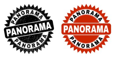 PANORAMA Siyah Rosette Damga Mührü Çizik Biçimli