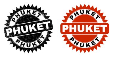 Aşınmış desenli PHUKET Siyah Gül Mührü