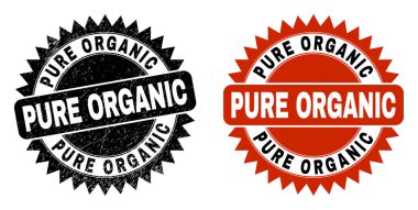 Saf ORGANIC Siyah Rosette Damga Mührü Grunge desenli