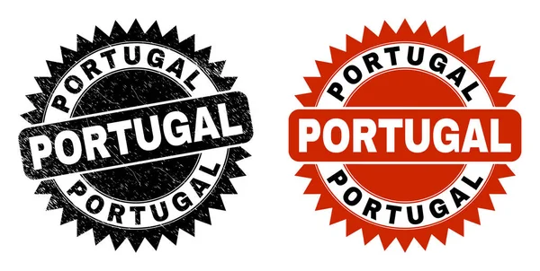 PORTUGAL Rosette noire filigrane avec un style impur — Image vectorielle