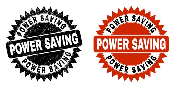 POWER SAVING Zwarte Rosette Stempel met Rubber Oppervlak — Stockvector