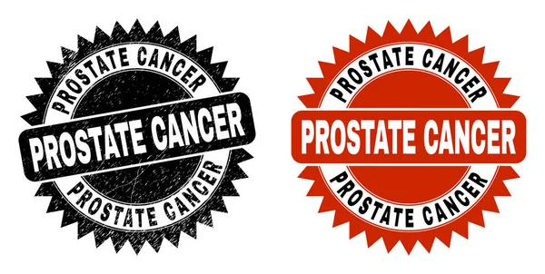 Sello de sello de roseta negra con estilo sucio de PROSTATE CANCER — Vector de stock