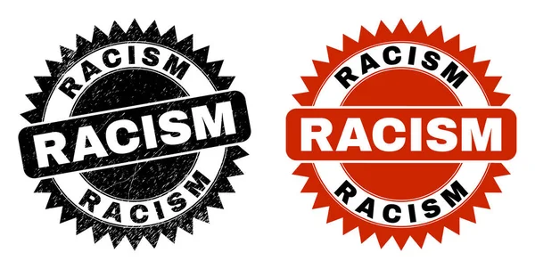 Kauçuk yüzeyli RACISM Siyah Rosette Mührü — Stok Vektör