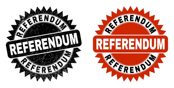 REFERENDUM Sello Roseta Negro con Estilo de Goma — Archivo Imágenes Vectoriales