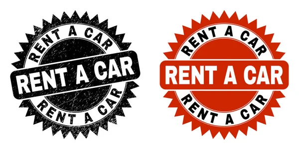 RENT A CAR Roseta preta Marca d 'água com textura de angústia — Vetor de Stock