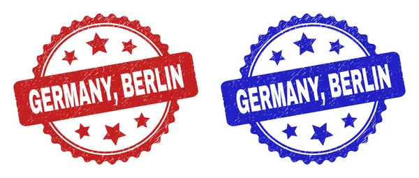 NÉMETORSZÁG, BERLIN Rosette Stamp Seals with Scratched Surface — Stock Vector