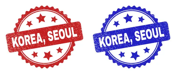 KOREA, SEOUL Rosette Damgaları Aşınmış Yüzey Kullanıyor — Stok Vektör
