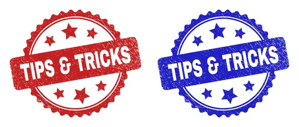 TIPS and TRICKS Rosette Stamps Using Grunge Style — Stock Vector