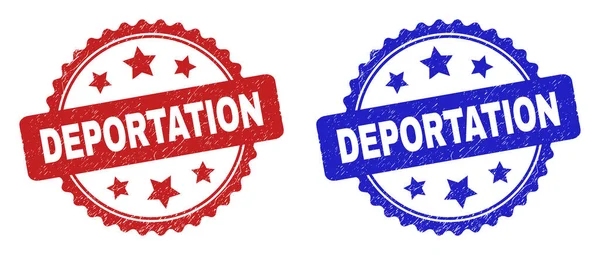DEPORTATION Rosette Stamps with Rubber Texture — Stock Vector