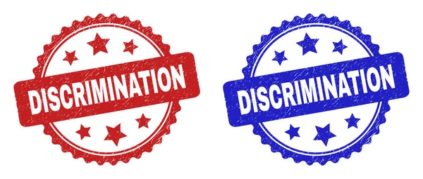 DISCRIMINATION Rosette Stamp Seals with Unclean Texture — Stock Vector