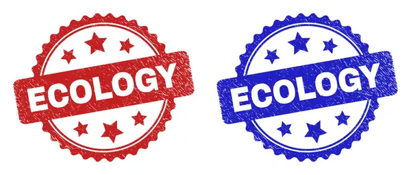 ECOLOGY Rosette Pulları Aşınmış Doku — Stok Vektör