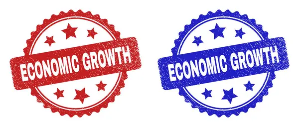 ECONOMIC GROWTH Rosette timbre folosind suprafata grunged — Vector de stoc