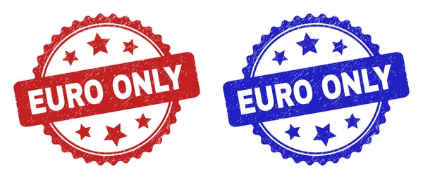 Σφραγίδες ροζετών ευρώ μόνο χρησιμοποιώντας την επιφάνεια κινδύνου — Διανυσματικό Αρχείο