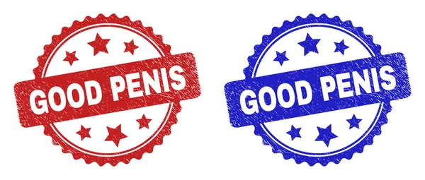 GOOD PENIS Rosette Stamp Seals Using Unclean Style — Stockvektor