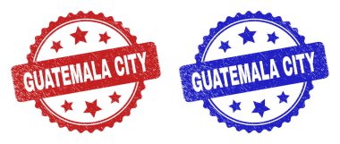 GUATEMALA ŞEHRİ Rosette Damga Mührü Grunge Dokusunu Kullanıyor