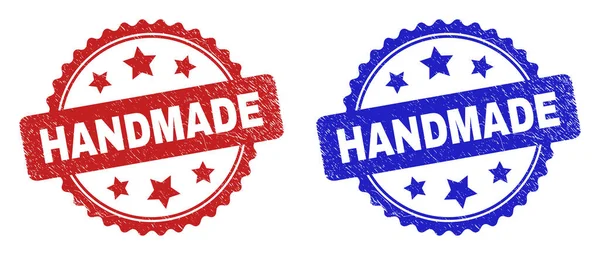HANDMADE Rosette Stamp Seals Using Grunged Style — Stock Vector