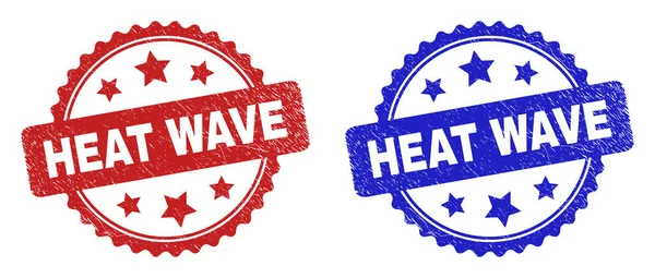 Heat WAVE Rosette Stempel Afdichtingen met Corroded Texture — Stockvector