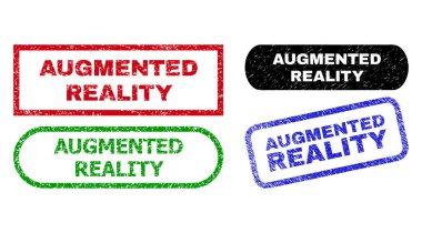 AUGMENTED Gerçeklik Dikdörtgeni Kirli Biçimli Damgalar