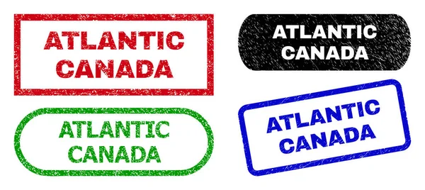 Прямоугольные марки ATLANTIC CANADA с нечистой поверхностью — стоковый вектор
