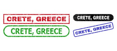 KRET, GREECE Dikdörtgen Mühürleri Lastik Doku Kullanımı