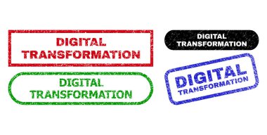 Sayısal Geçiş Dikdörtgeni Mühür Mühürleri Grunge Biçimini Kullanıyor