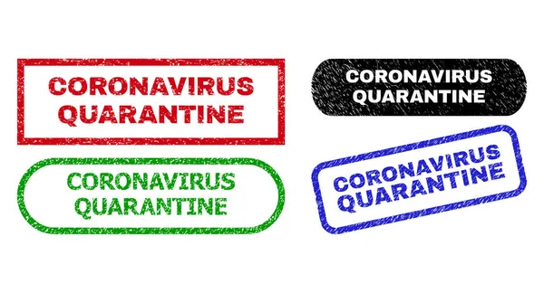 CORONAVIRUS QUARANTINE Штампи прямокутника з використанням поверхні гранж — стоковий вектор