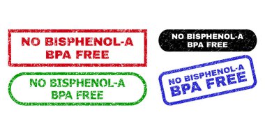 BISPHENOL-A BPA Dörtgen Mühür Mührü Grunged Doku Kullanımı
