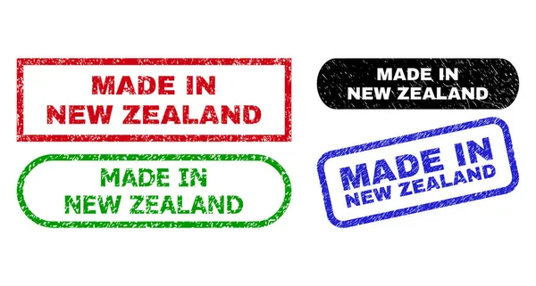 MADE IN NEW ZEALAND Rectangle Watermarks Using Distress Surface — Archivo Imágenes Vectoriales