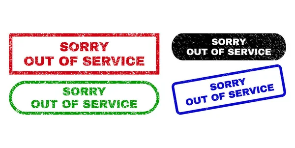 SORRY OUT OF SERVICE Rectangle Watermarks Using Grunged Style — Stock Vector