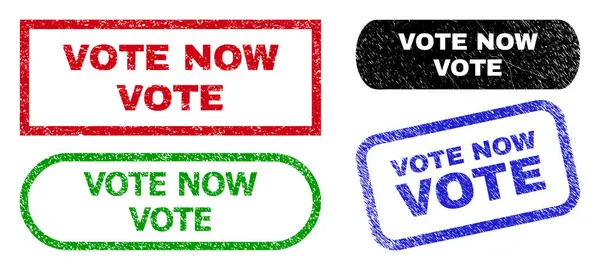 VOTE NOW Rectangle Watermarks with Unclean Texture — Stock Vector