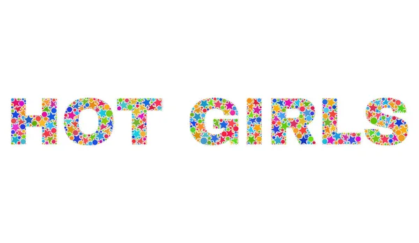 Bright HOT GIRLS Mosaïque texte des étoiles — Image vectorielle