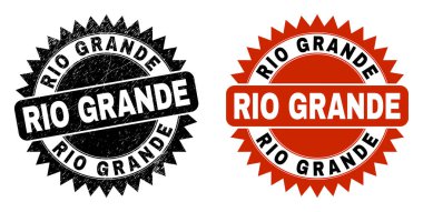 RIO GRANDE Black Rosette Mühür Grunge Biçimli
