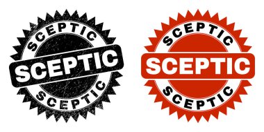 Aşınmış Biçimli SCEPTIC Siyah Rosette Filigranı