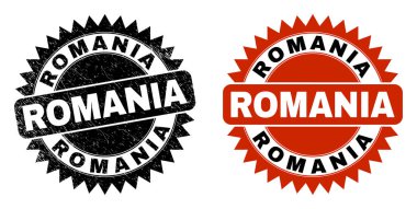 ROMANIA Kederli Siyah Rosette Damgası