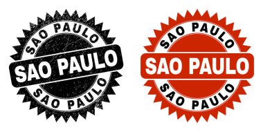 SAO PAULO Siyah Rosette Damgalı Grunged Doku