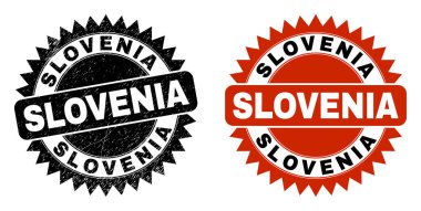 SLOVENIA Çürümüş Yüzeyli Siyah Gül Damgası