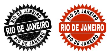 RIO DE JANEIRO Black Rosette Mühür Mührü Grunged Surface