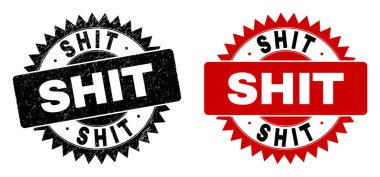 SHIT Black Rosette Stamp with Corroded Surface