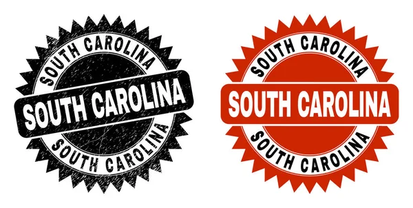 SOUTH CAROLINA Black Rosette Seal com estilo impuro —  Vetores de Stock