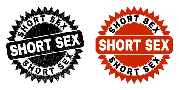 SHORT SEX Black Rosette Selo com superfície de estresse —  Vetores de Stock