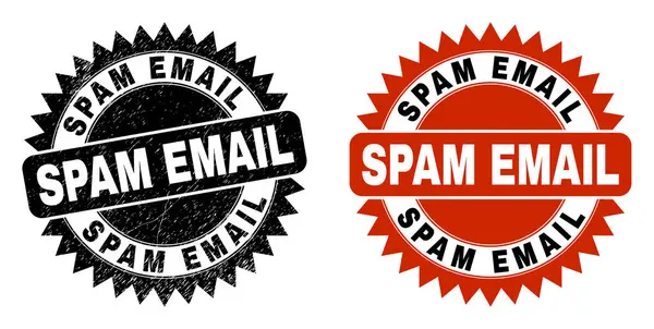 SPAM EMAIL Svart Rosett Stämpel med grunged textur — Stock vektor