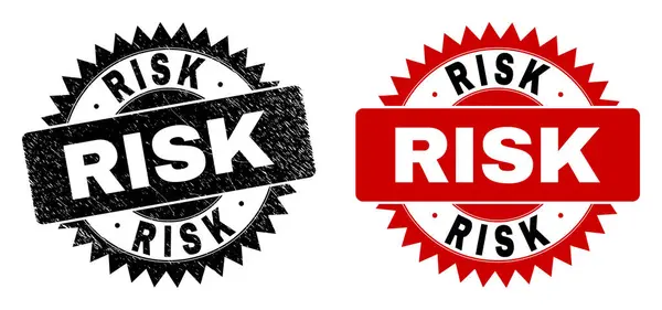 Sello de sello RISK Black Rosette con superficie rechinada — Vector de stock