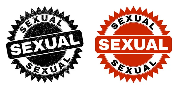 SEXUAL Black Rosette Seal com estilo corroído —  Vetores de Stock