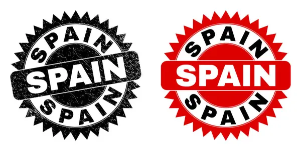 SPAIN带有腐蚀表面的黑色玫瑰邮票 — 图库矢量图片